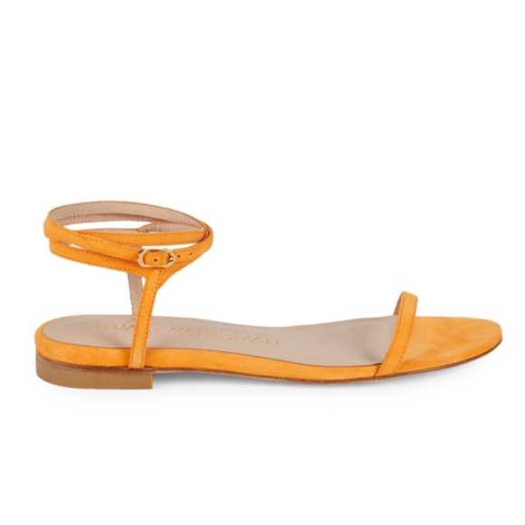 Stuart Weitzman Merinda Suede Sandals with Ankle Wrap - Picture 9 of 9